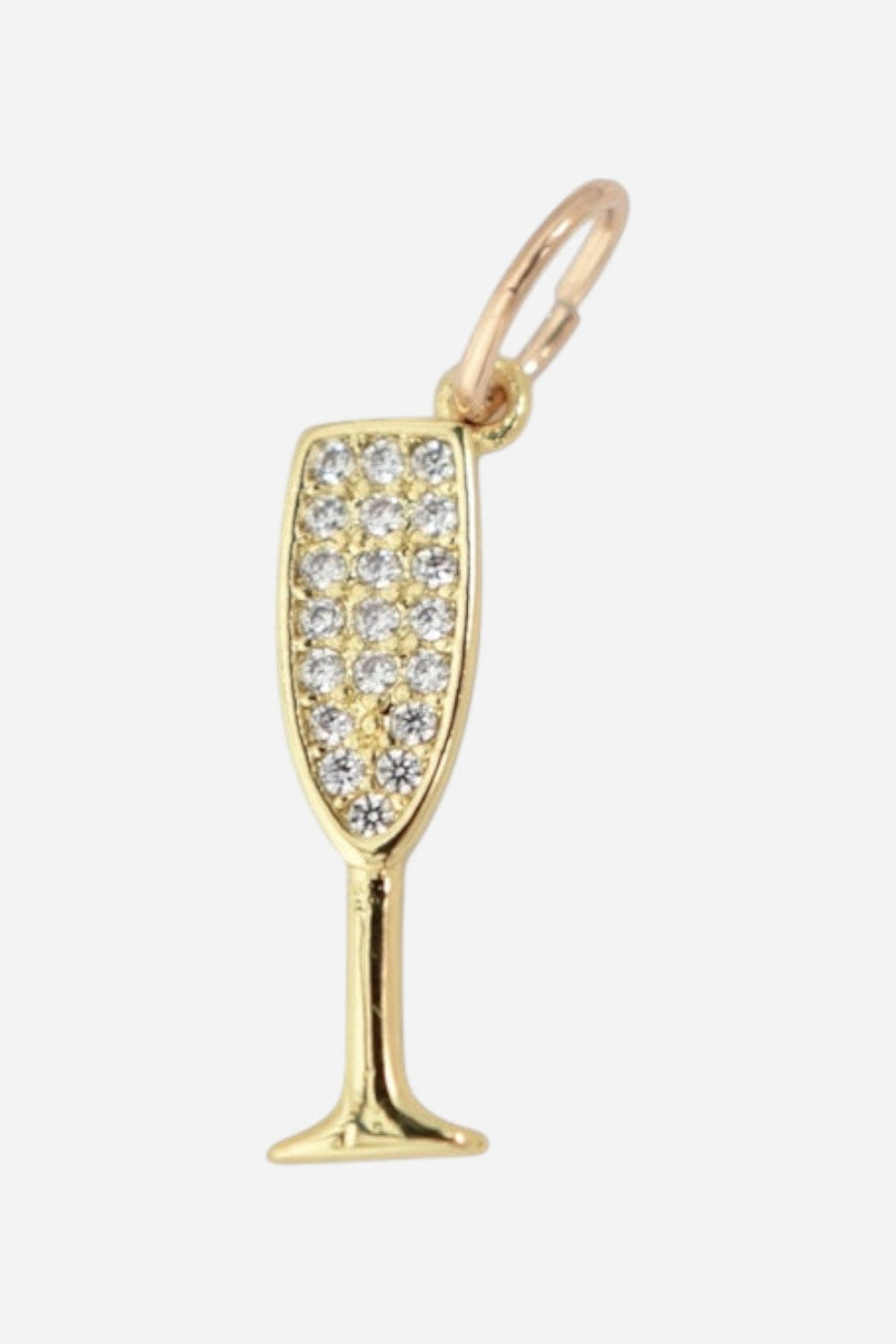 Farrah B Champagne Glass Charm – front view