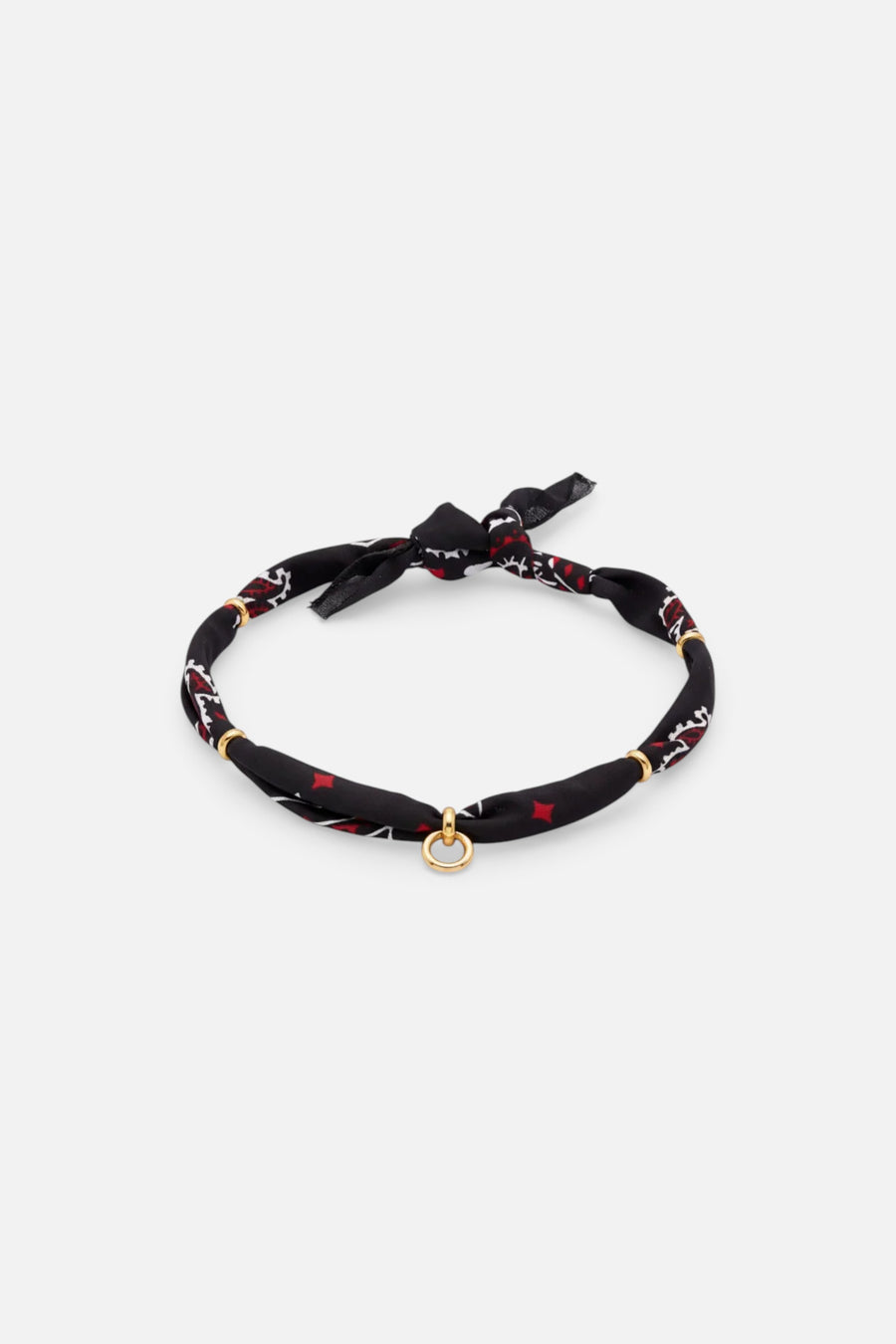 Farrah B Charm Bandit Necklace in Black and Red – front view