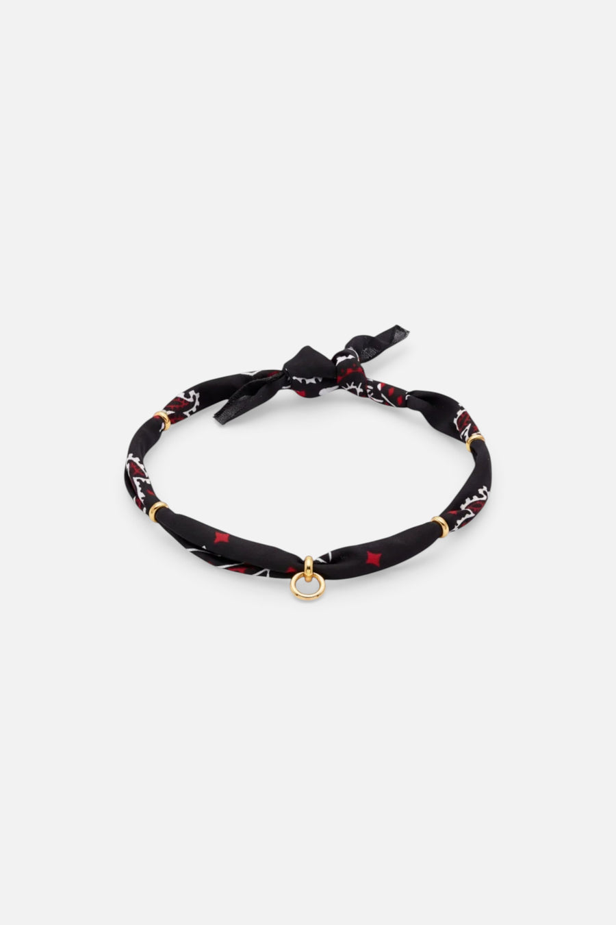 Farrah B Charm Bandit Necklace in Black and Red – front view