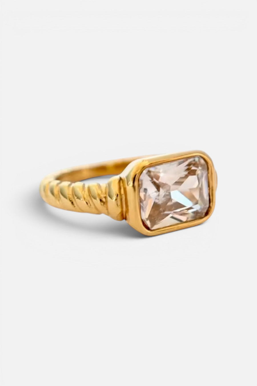 Farrah B Clear Intent Ring in Gold – front view
