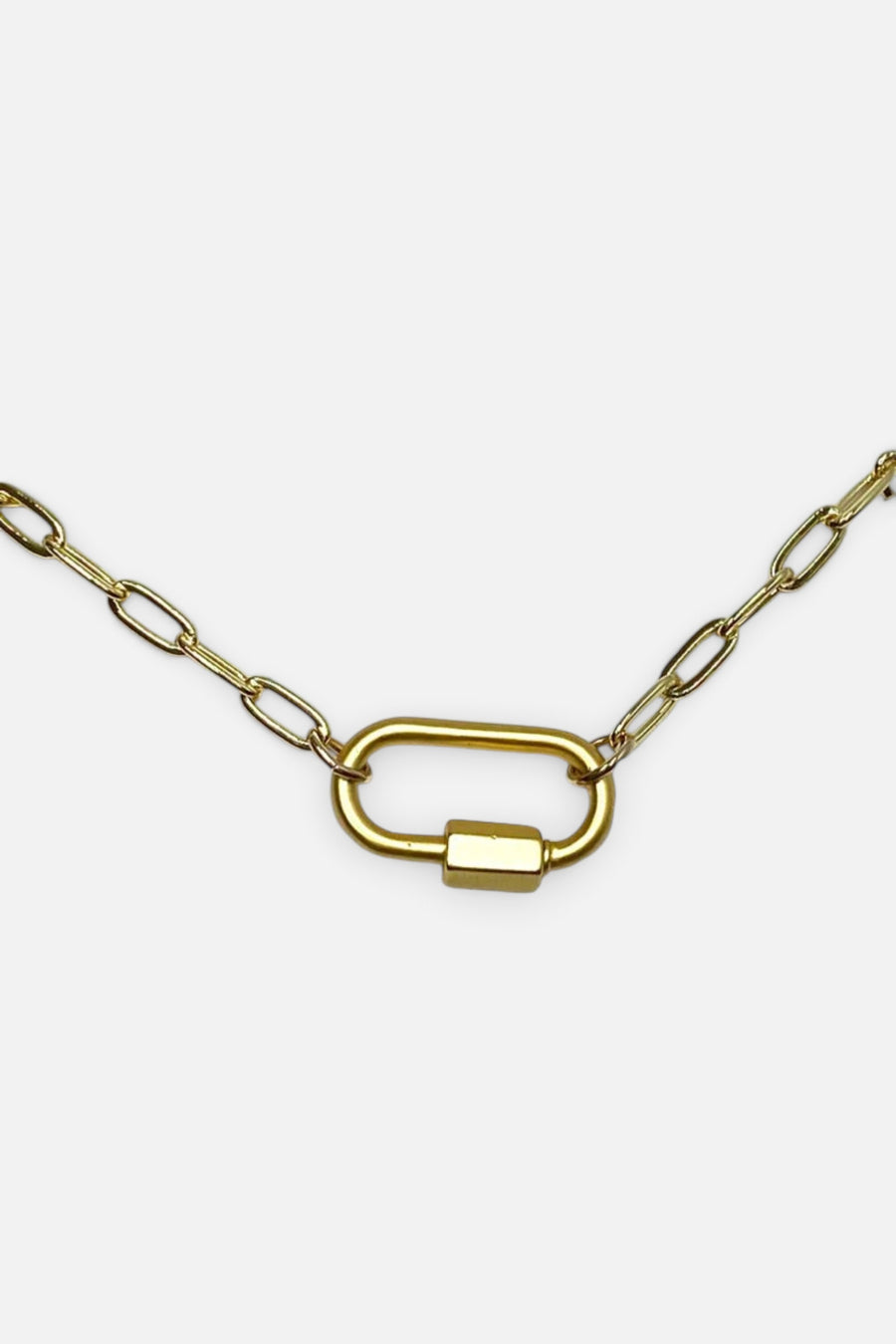 Farrah B Clingy Carabiner Bracelet in Gold – front view