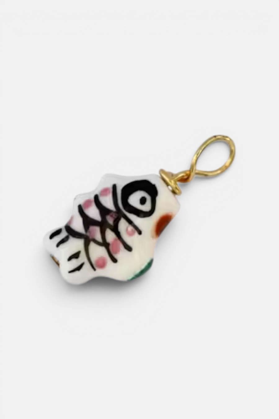 Farrah B Colorful Porcelain Fish Charm – front view