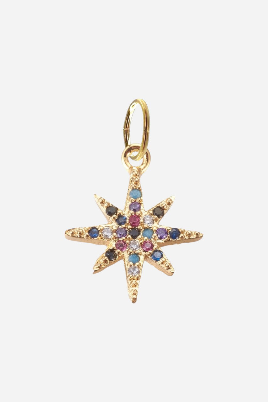 Farrah B Colorful Star Burst Charm – front view