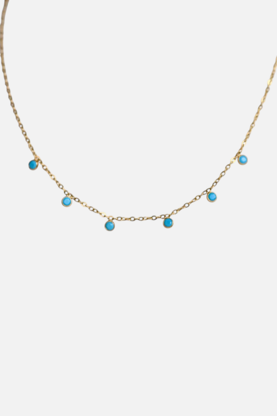 Farrah B Desert Sun Necklace in Turquoise – front view