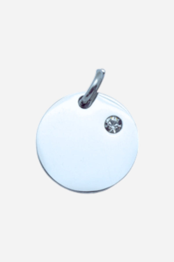 Farrah B Disc Coin Charm - Silver
