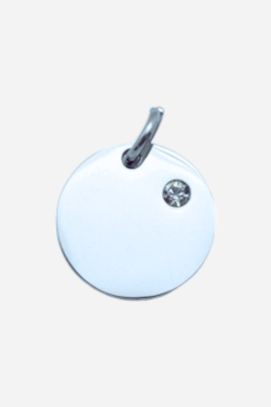 Farrah B Disc Coin Charm - Silver – front view
