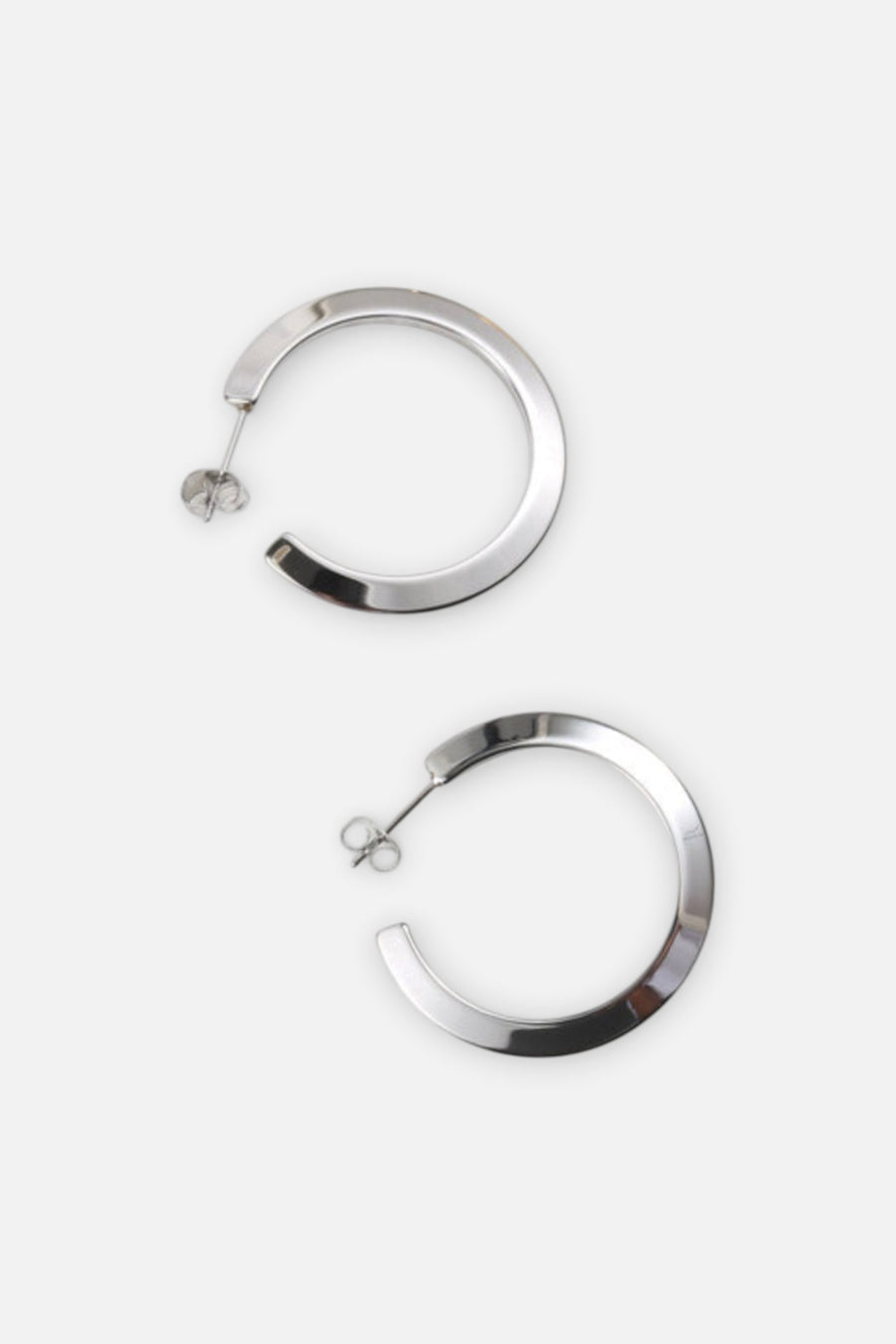Farrah B Endless Hoop Earrings in Silver – back view