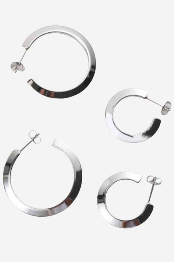 Farrah B Endless Hoop Earrings in Silver
