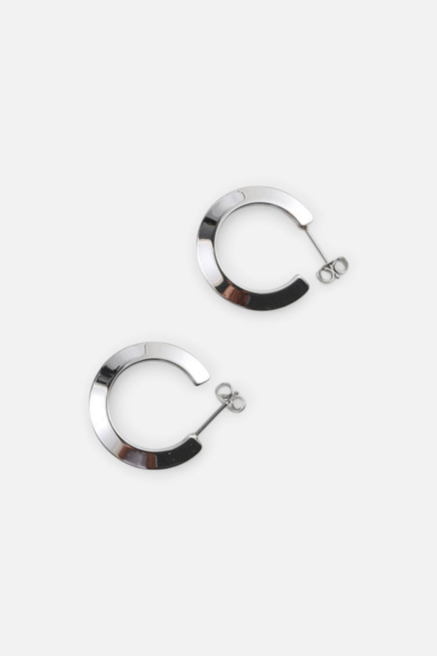Farrah B Endless Hoop Earrings in Silver – side view
