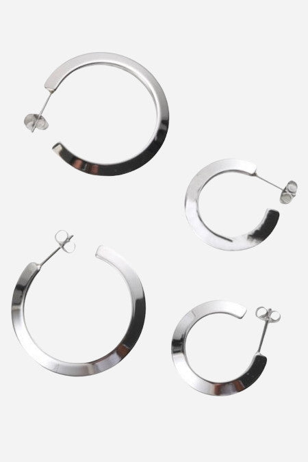 Farrah B Endless Hoop Earrings in Sterling Silver – front view