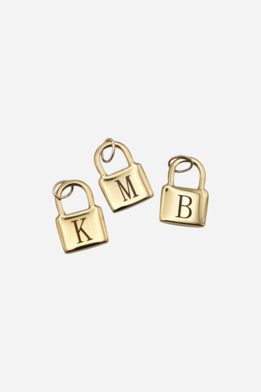 Farrah B English Letter Lock Charm – back view