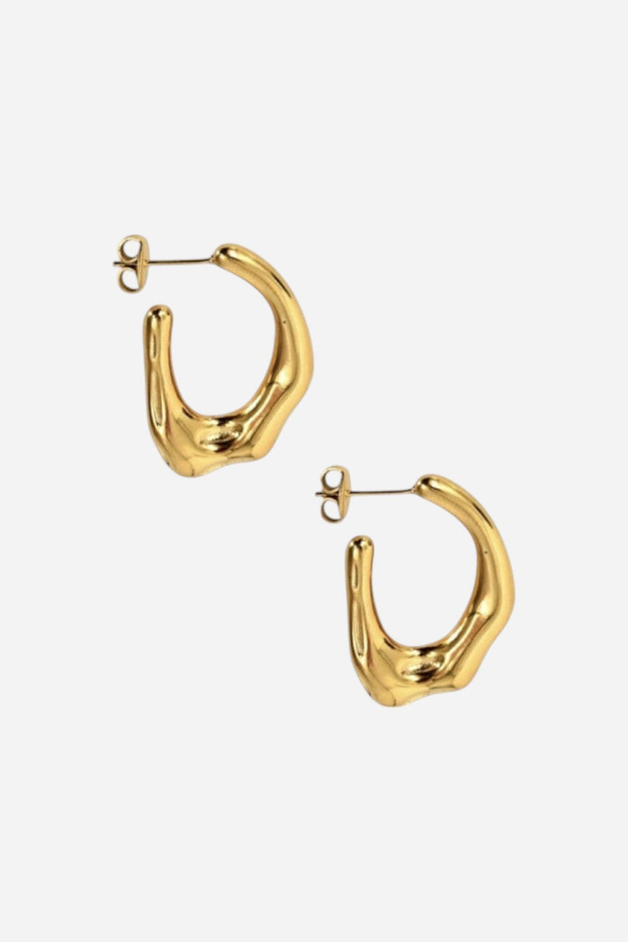 Farrah B Fan Girl Hoop Earrings - Gold – front view