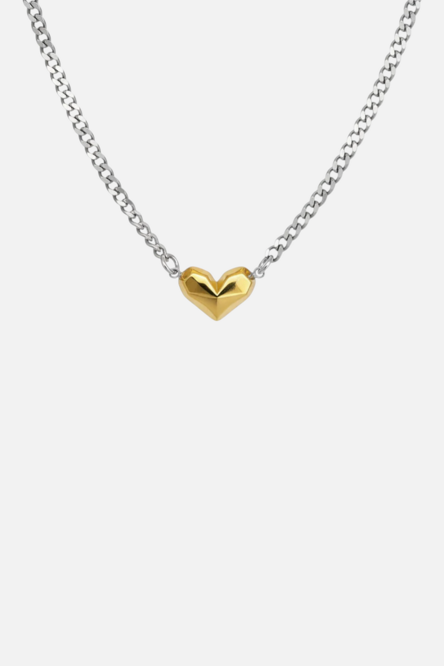Farrah B Fierce Love Necklace in Mixed Metals – front view