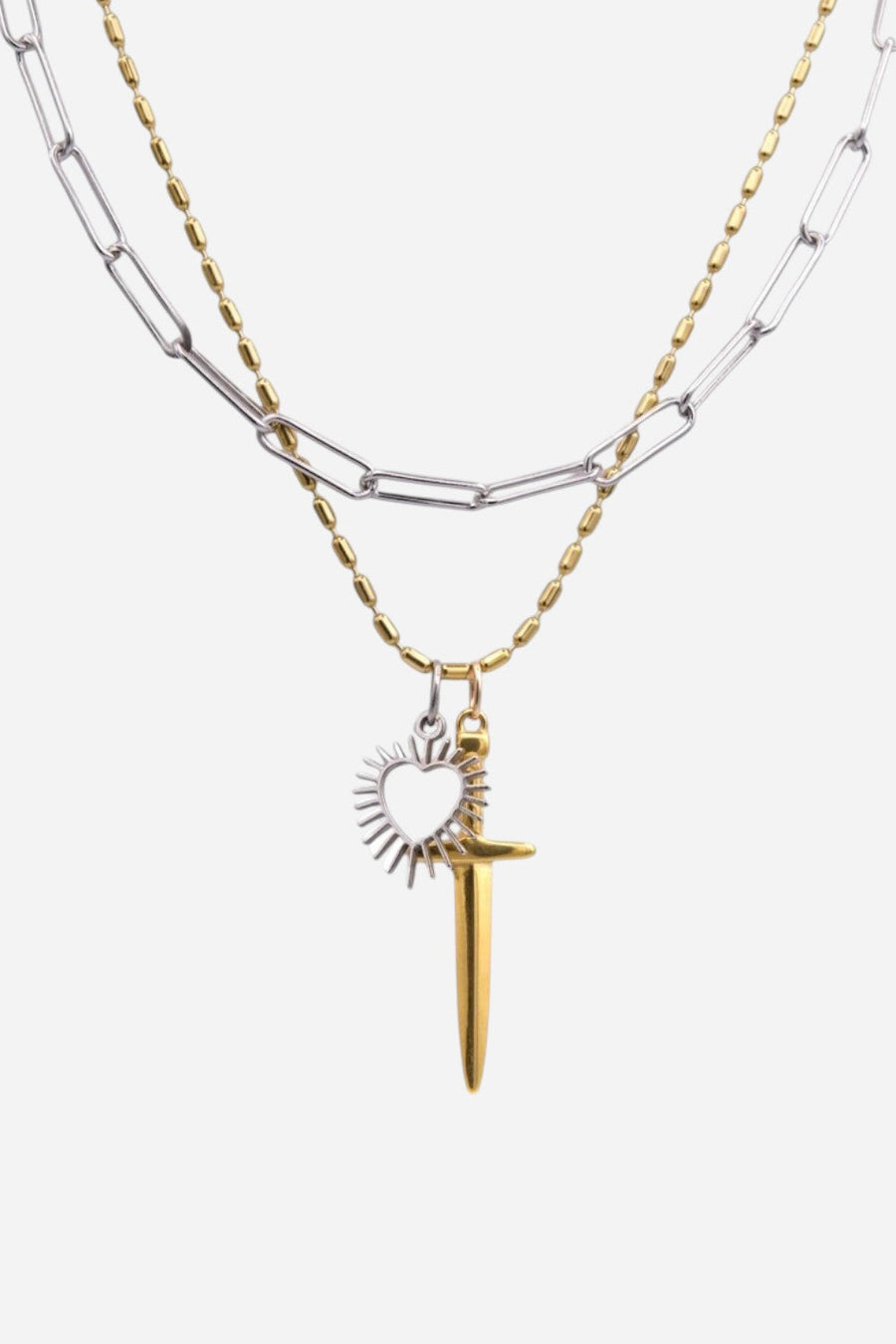 Farrah B Fight For It Necklace in Mixed Metal – front view