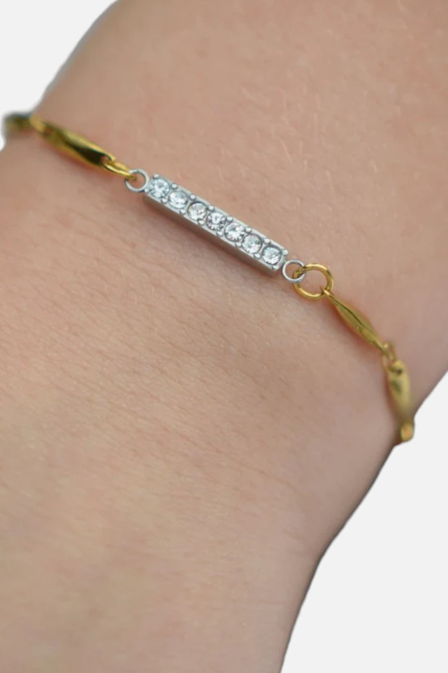 Farrah B Fine Line Bracelet in Gold – back view