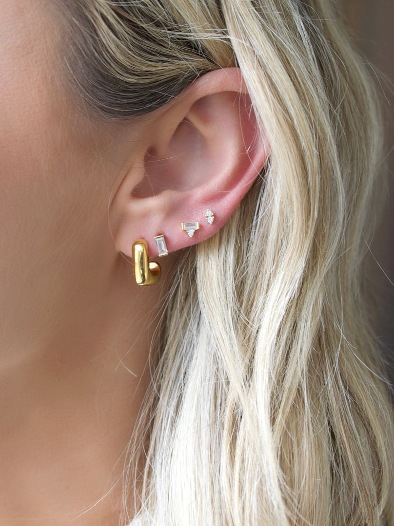 Farrah B Finesse Hoop Earrings in Gold – back view