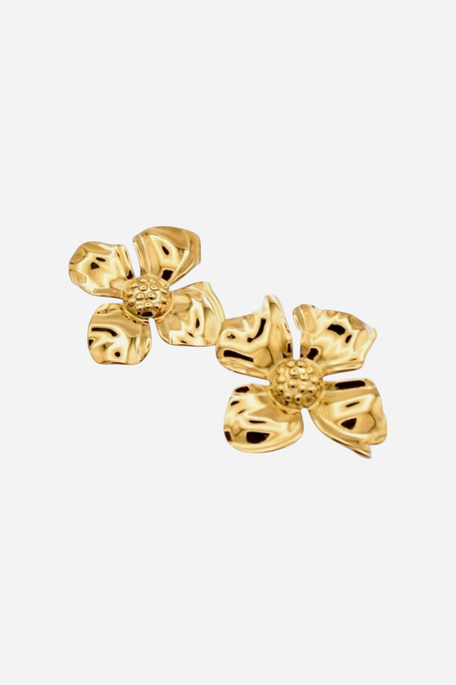Farrah B Flower Power Earrings - Gold – front view