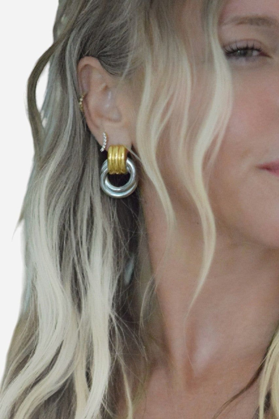 Farrah B Forget Me Knot Earrings Mixed – back view