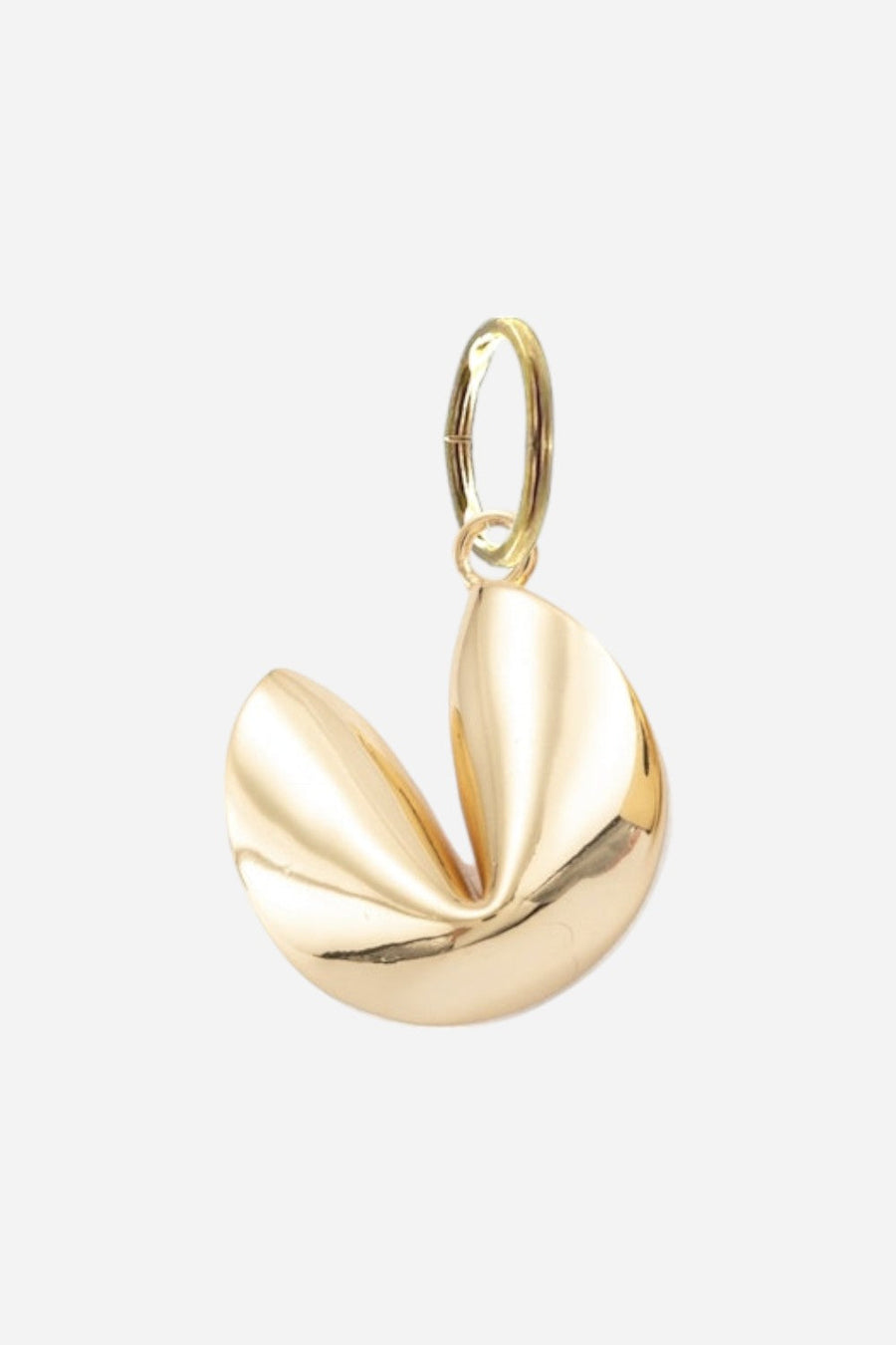 Farrah B Fortune Cookie Charm in Gold – front view