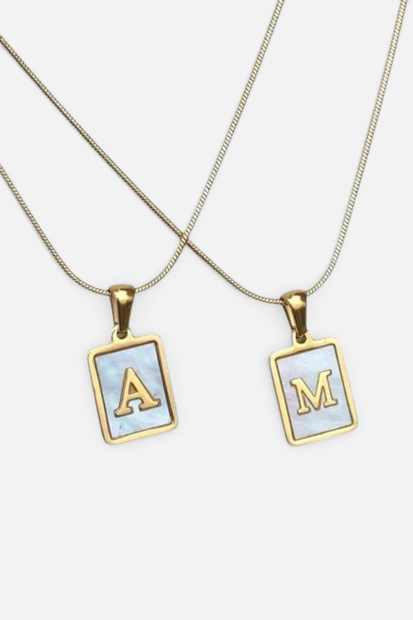 Farrah B Free Agent Initial Necklace in Gold - Letter W