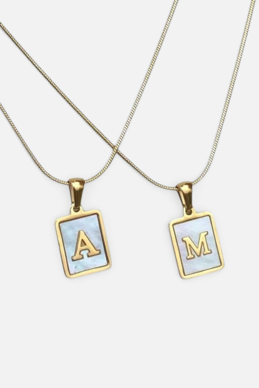 Farrah B Free Agent Initial Necklace in Gold - Letter W – front view