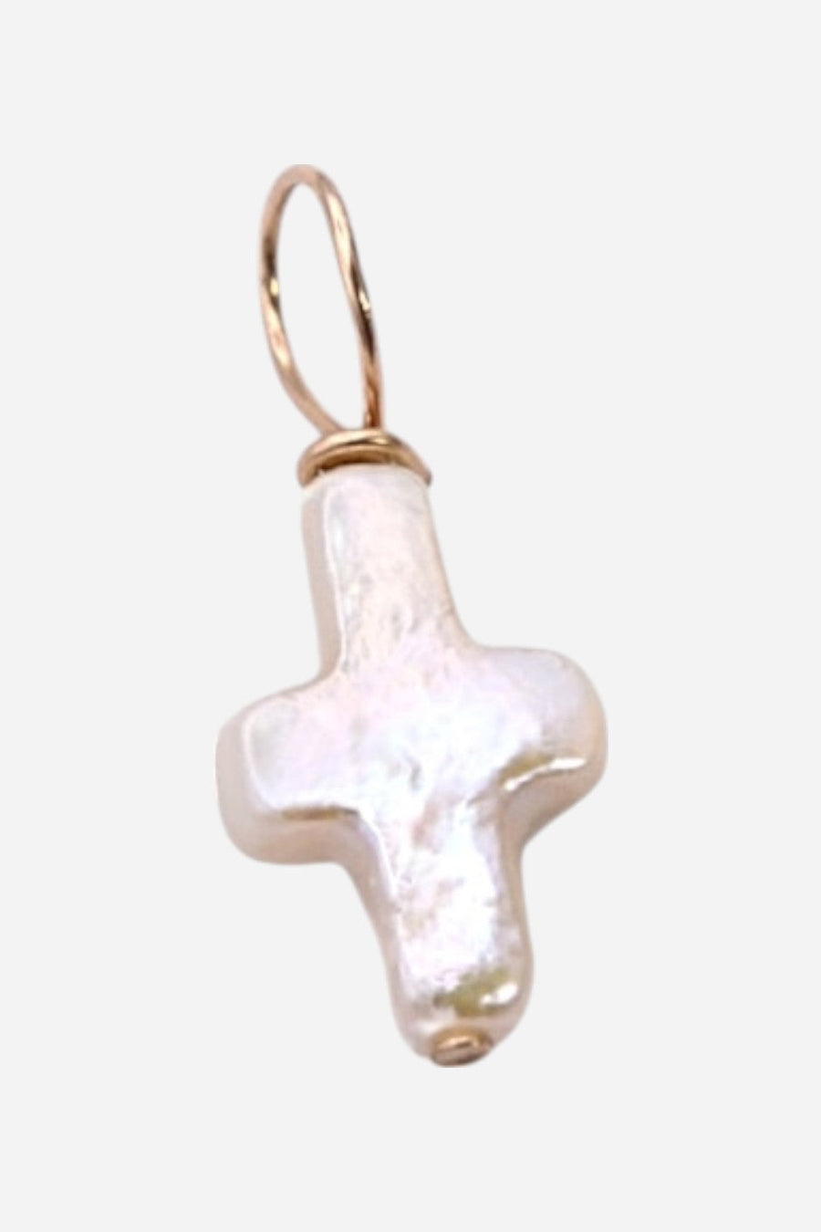 Farrah B Freshwater Pearl Cross Charm – front view