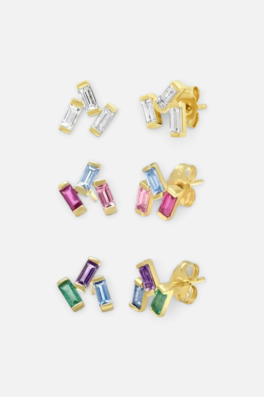 Farrah B Glam Squad Stud Earrings in Clear – front view