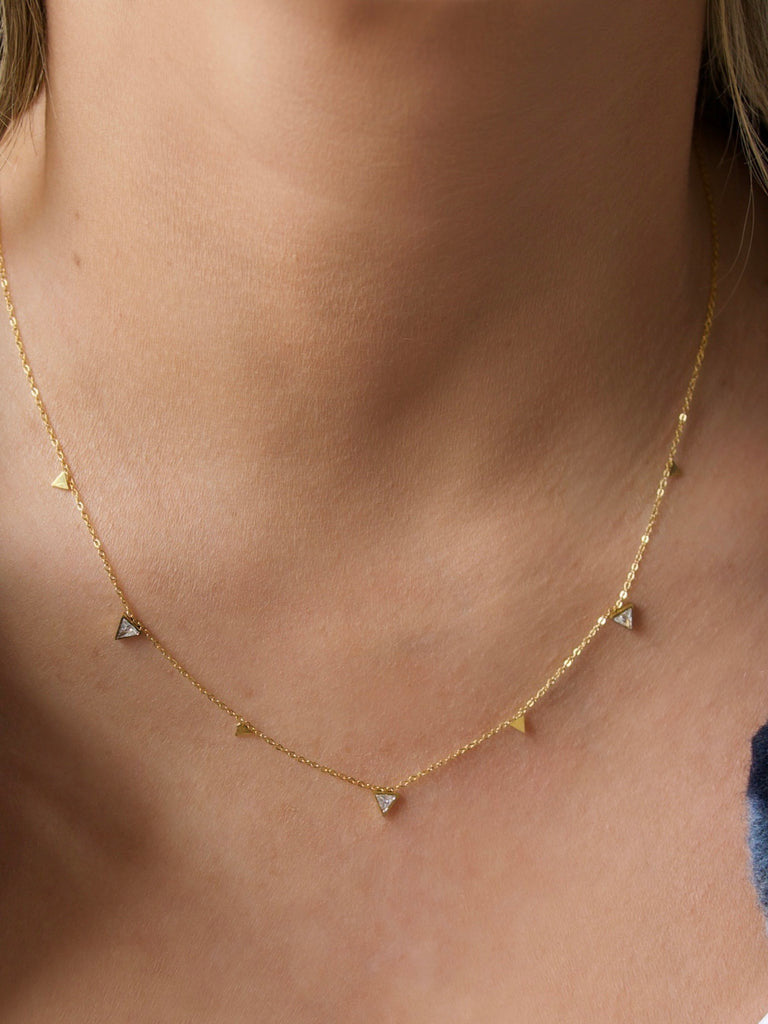 Farrah B Going Strong Triangle Necklace – back view