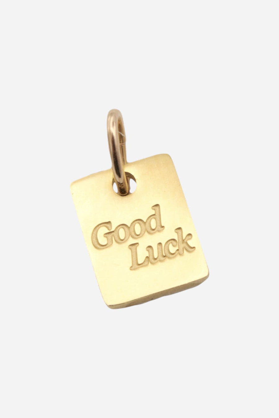 Farrah B Good Luck Note Charm - Gold – front view