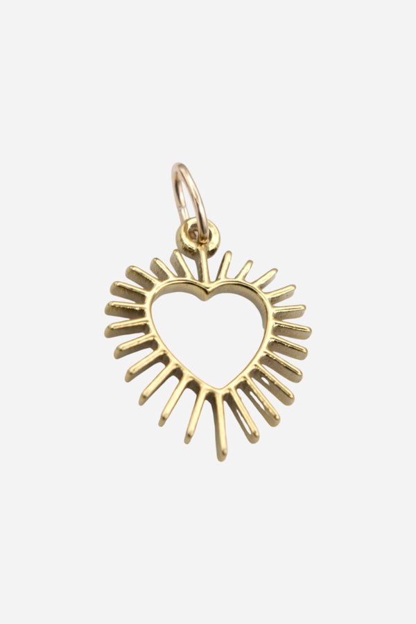Farrah B Heart Ablaze Charm - Gold