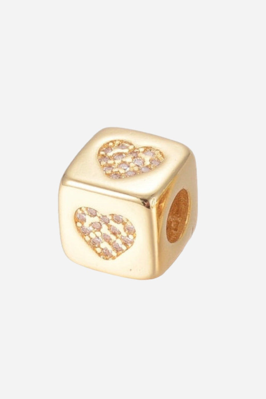 Farrah B Heart Cube Bead Charm – front view