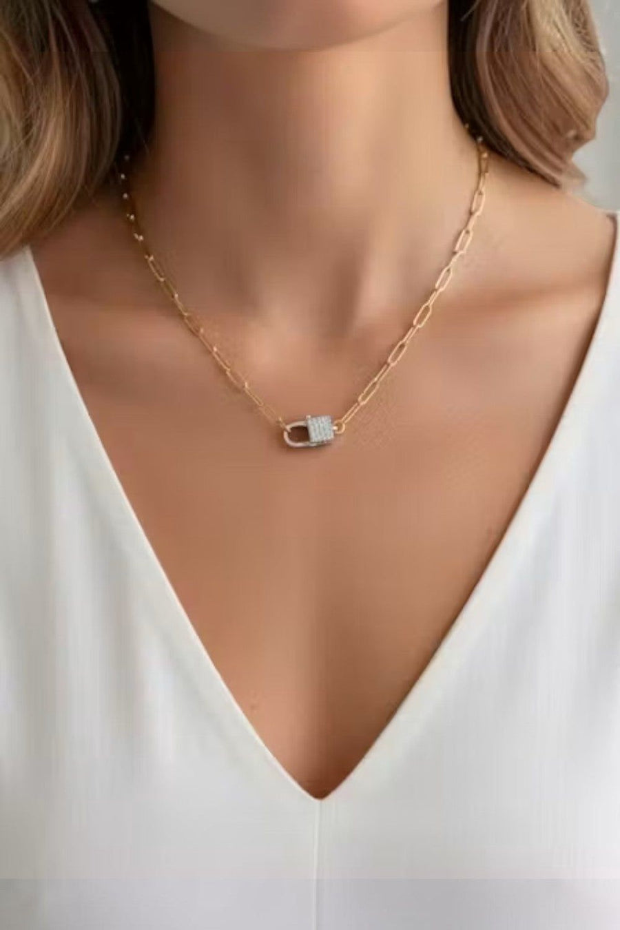 Farrah B Hook Up Necklace in Mixed Metal – back view