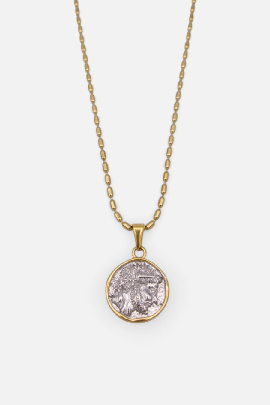 Farrah B In Charge Coin Necklace in Gold – front view