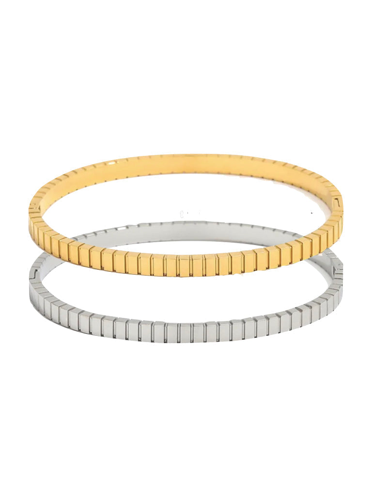 Farrah B In The Groove Bangle Bracelet in Gold – back view