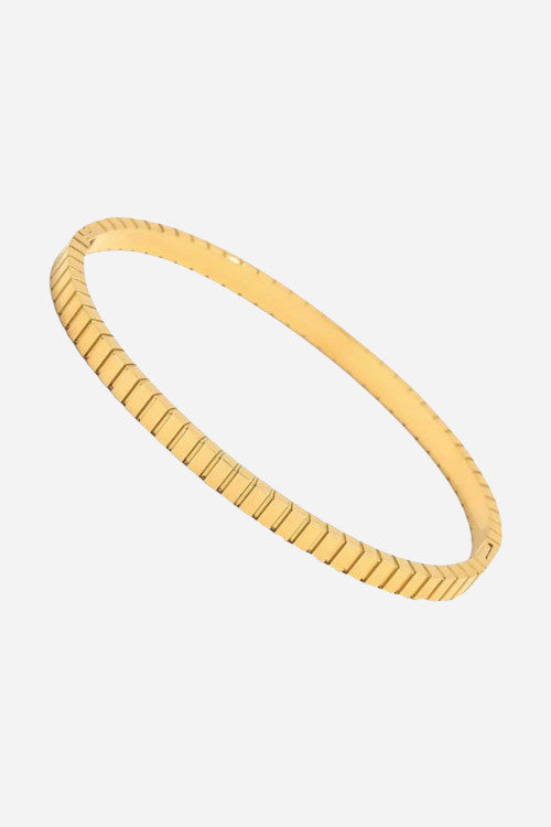 Farrah B In The Groove Bangle Bracelet in Gold – front view