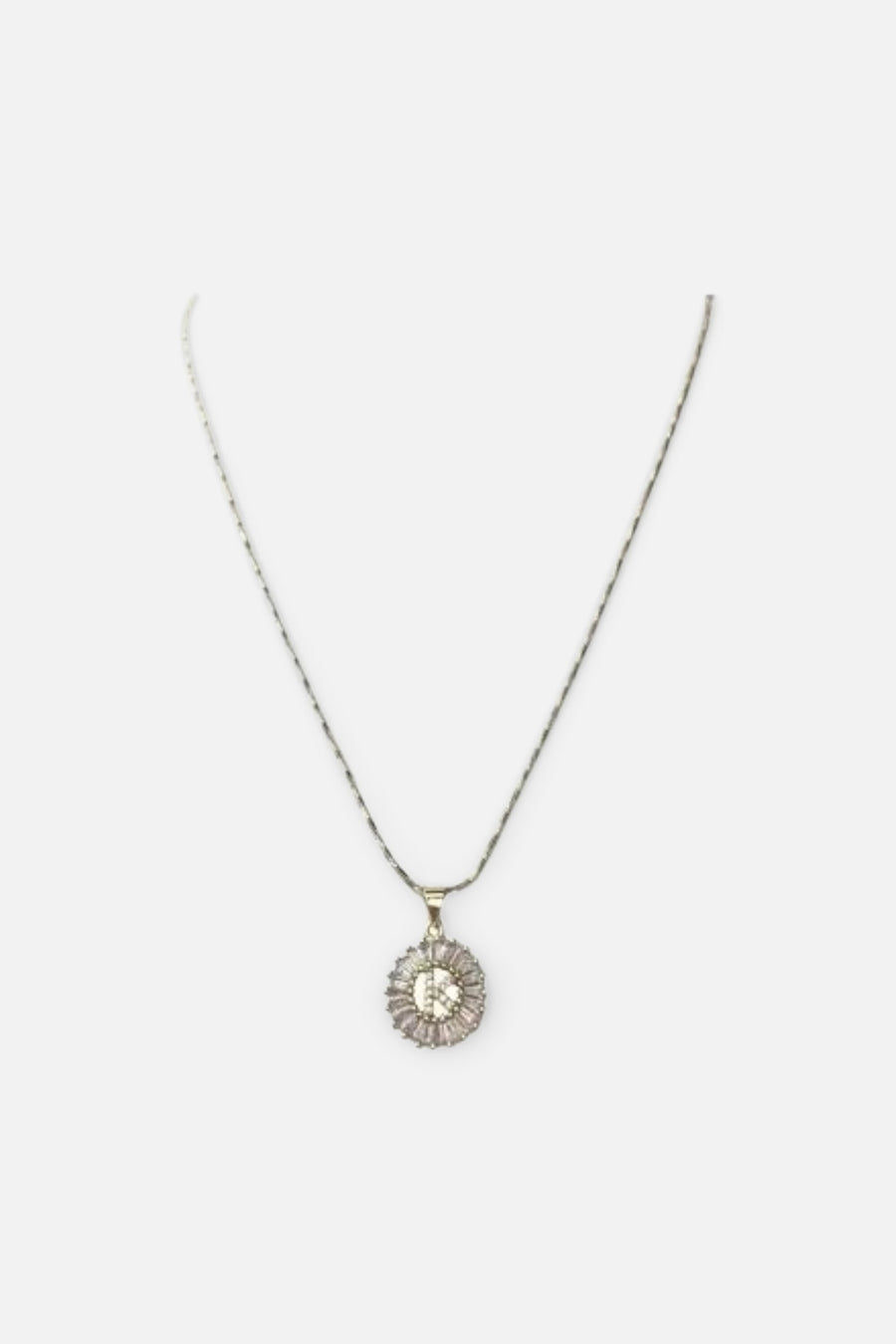 Farrah B. "K" Initial Necklace – front view