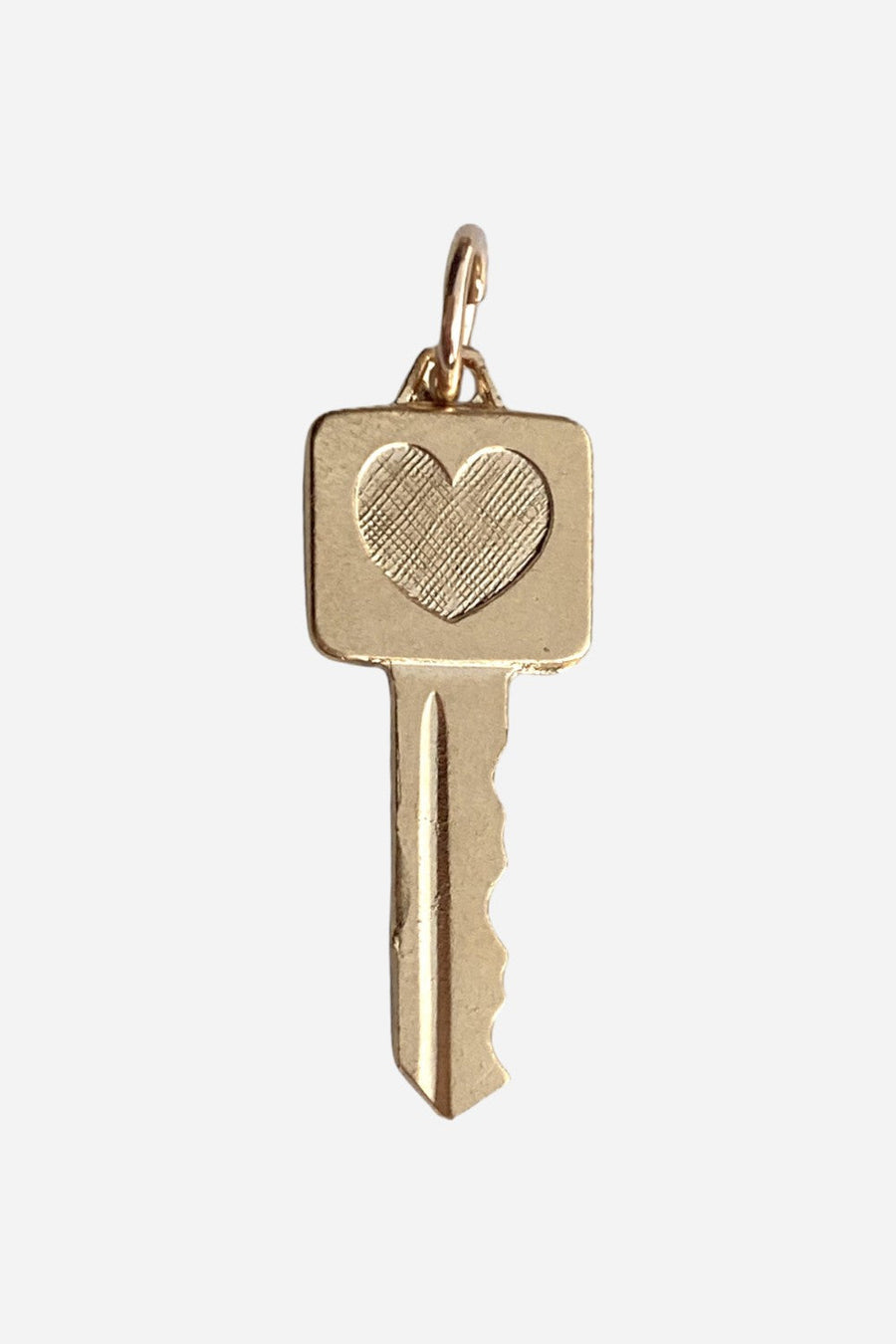 Farrah B Key With Heart Charm - Gold – front view