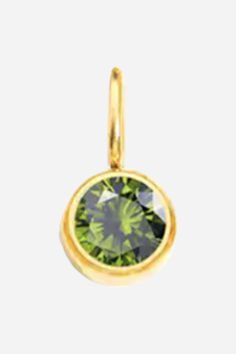 Farrah B Large Gemstone Charm - Light Green – front view