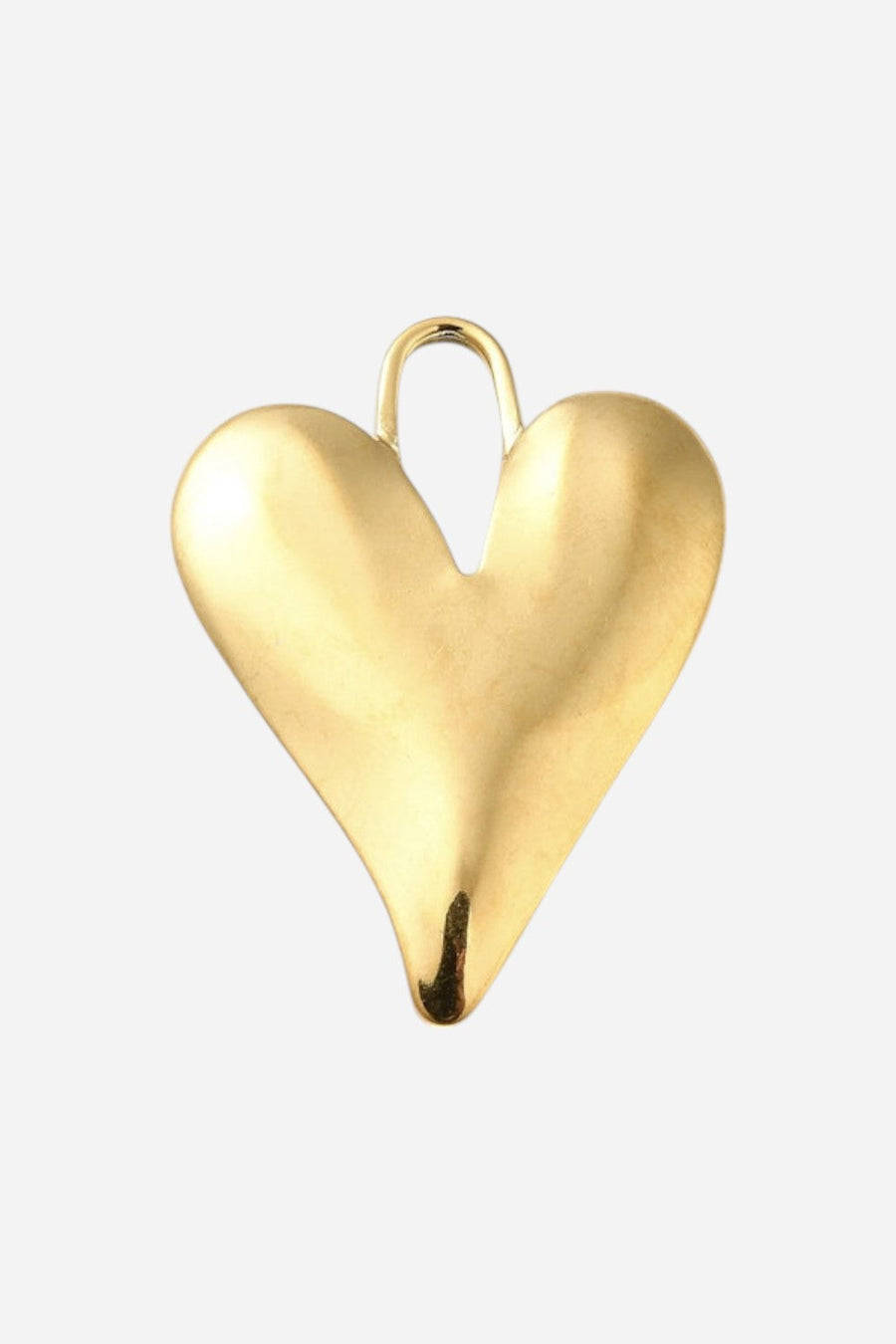 Farrah B Large Heart Charm in Gold – front view