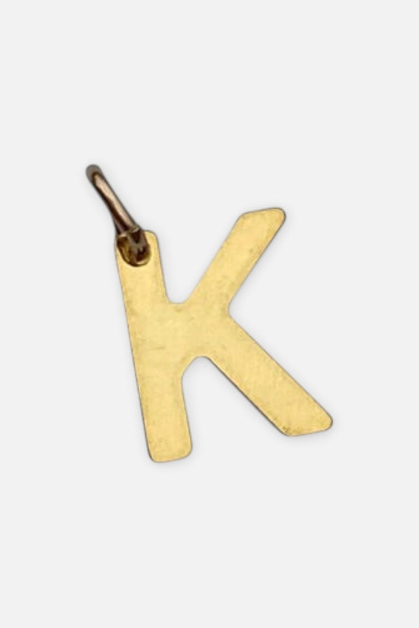 Farrah B Large Letter Charm in Gold - Letter K