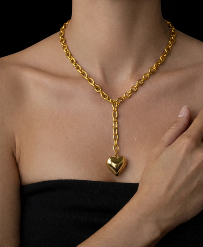Farrah B Love Bomb Necklace in Gold – back view