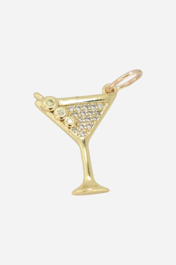 Farrah B Martini Glass CZ Charm