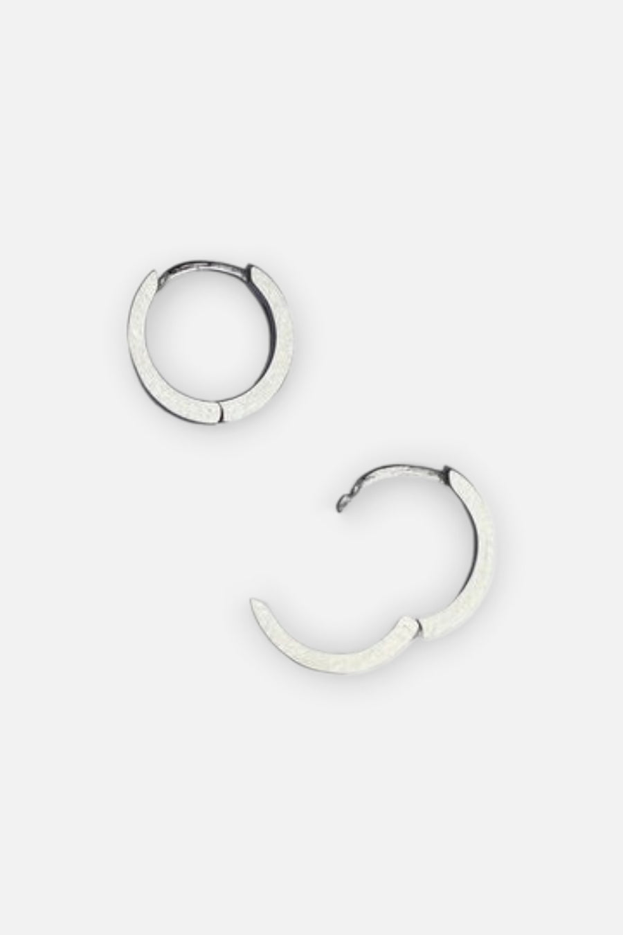Farrah B Minimalist Mini Huggies Earrings in Silver – back view