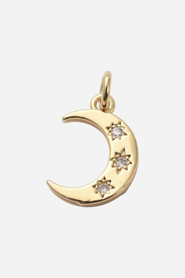 Farrah B Moon Cz Charm - Gold
