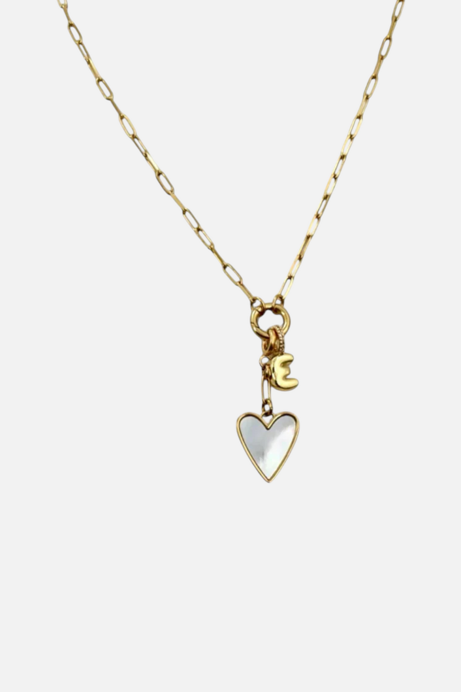 Farrah B Name Dropper Initial Necklace in Gold – front view