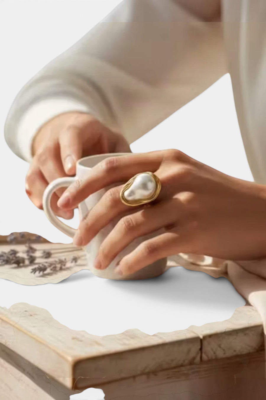Farrah B Oceans Apart Ring in Gold – side view
