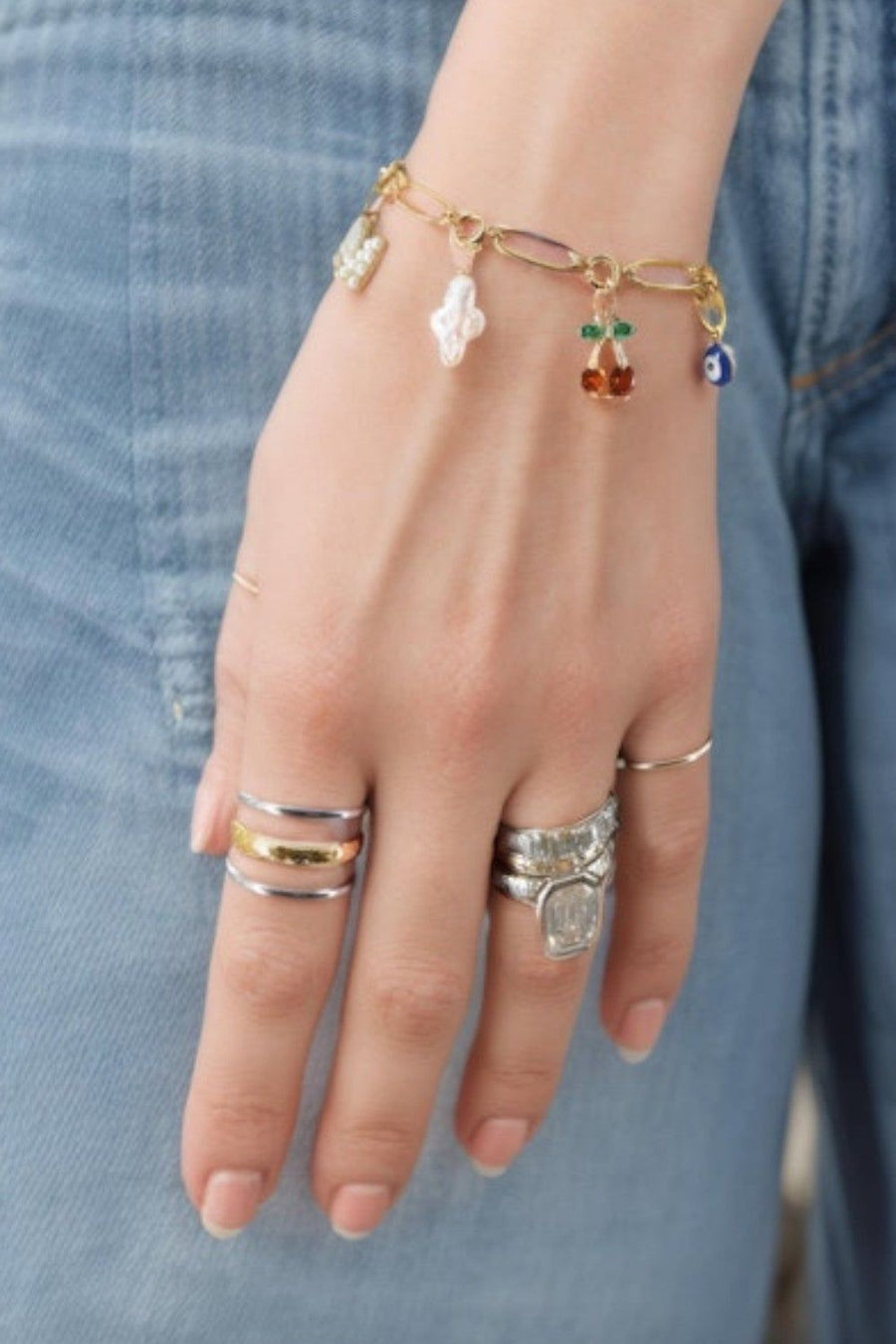 Farrah B Off The Hook Bracelet in Gold – back view
