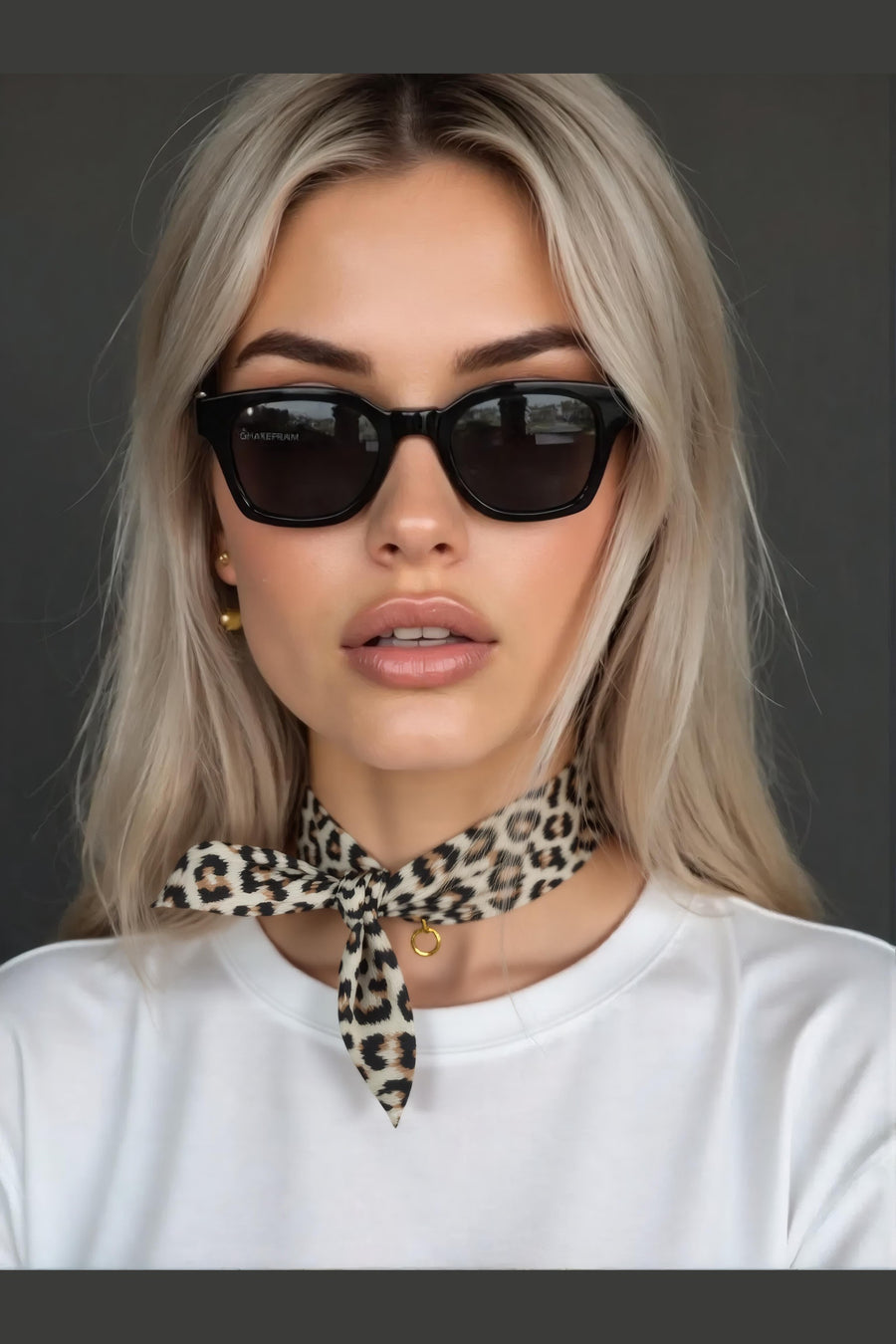 Farrah B Open Road Skinny Phone and Neck Scarf in Zebra – on model