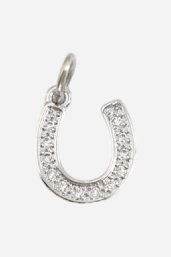 Farrah B Pave Horseshoe Charm - Silver