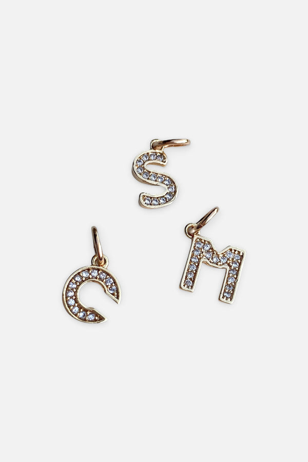Farrah B Pave Initial Charm - Letter J